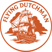 Vintage ship illustration labeled 'Flying Dutchman' in a circular frame.